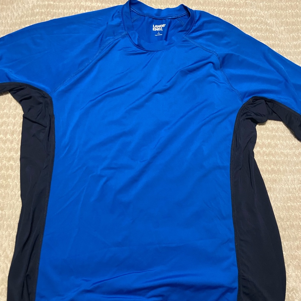 Lands' End Men's Royal Blue and Black Rash Guard